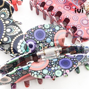 YIYI-Pinza para el pelo con estampado uv para mujer, pinza para el pelo de acetato con diseño personalizado de fábrica, clásica, coreana, venta al por mayor - Product Image 4