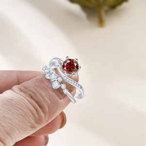 Best Wholesale 100% <b>925</b> Sterling <b>Silver</b> VVS 1CT Green Moissanite <b>Ring</b> for Women with GRA - Product Image 5