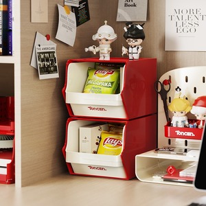 Toncen Wall Mounted Storage <b>Bins</b> With Partitions Red For Desk Office Organization - Product Image 1