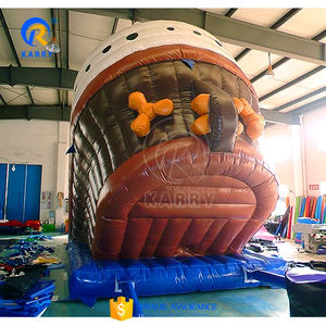 Location de structures gonflables : Toboggan aquatique gonflable en PVC avec château gonflable et toboggan aquatique pour enfants et adultes - Usage résidentiel - Product Image 2