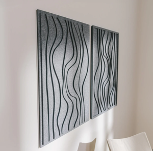 Panneau mural acoustique en feutre PET 3D gaufré pour salon moderne, avec une réduction sonore élevée - Product Image 1
