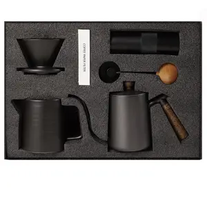 V 60 Set Pembuat Kopi Portabel Perjalanan Luar Ruangan Kotak Hadiah Premium Kit Kopi Teko Tetes Tuang Atas