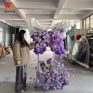 SMOOTH Elegant Wedding Birthday <b>Party</b> <b>Decorative</b> Backdrop Stand Purple Fabric Floral <b>Butterfly</b> Flower - Product Image 1