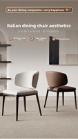 Chaise de salle à manger en métal au design italien nordique minimaliste européen, dossier ergonomique rembourré, luxe léger haut de gamme pour la maison et le bureau