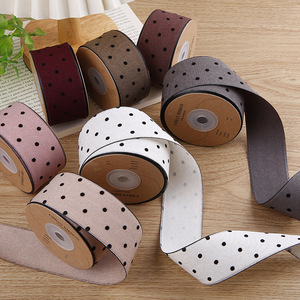 Klip rambut simpul kupu-kupu DIY gaya Korea pita bergerigi polkadot untuk aksesori pakaian anak-anak kain Satin - Product Image 3