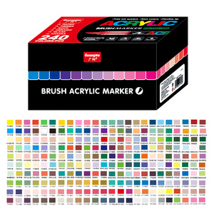 Ensemble de 24 marqueurs acryliques à base d'eau non toxiques pour papier, encre permanente de 0,5 à 5 mm, art, graffiti <span class=keywords><strong>et</strong></span> <span class=keywords><strong>dessin</strong></span> DIY, couleurs de base - Product Image 4