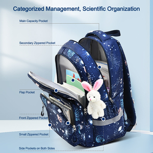 <span class=keywords><strong>Sac</strong></span> à dos scolaire pour enfants, garçons et filles, grande capacité, imperméable, avec fermeture éclair, style dessin animé, avec ceinture à coussin d'air - Product Image 4