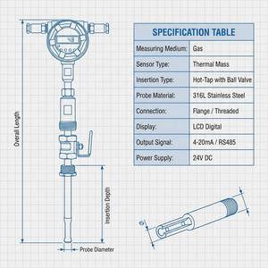Medidor de flujo de gas con inserto térmico - Product Image 3