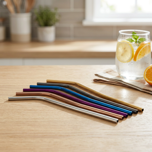 Reusable Metal Drinking <b>Straws</b> Set Colorful Bendable Modern Bar Accessories <b>for</b> Cold <b>Drinks</b> - Product Image 5