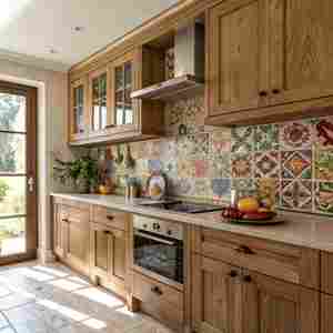 Armoires de cuisine en bois massif durables et économiques avec plan de travail imperméable, personnalisables pour appartement, armoires de cuisine - Product Image 2