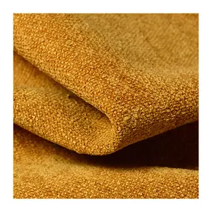 Düşük Moq % 100% Polyester döşeme Vintage düz dokuma keten görünümlü buklet kumaşlar kanepe kumaş