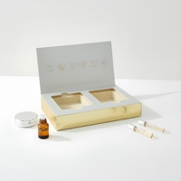 Boîte cadeau cosmétique en papier rigide blanc imperméable avec gaufrage pour poudre libre, boîte vide à coussin d'air