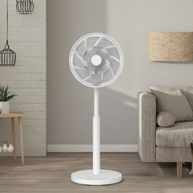 RUNAL 12-Inch Quiet Rechargeable Battery Operated Electric Smart App Standing DC Motor Plastic Air Cooling Fan