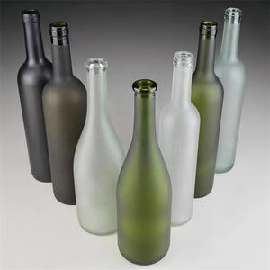 Botella de cristal de licor de champán negro marrón Cabernet Botellas de vino de cristal esmerilado negro Whisky Vodka <span class=keywords><strong>Gin</strong></span> Botella 750 Ml - Product Image 4