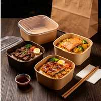 Bols et assiettes en papier de haute qualité, écologiques, de qualité alimentaire, biodégradables, résistants à la graisse, étanches, recyclables, à double couche