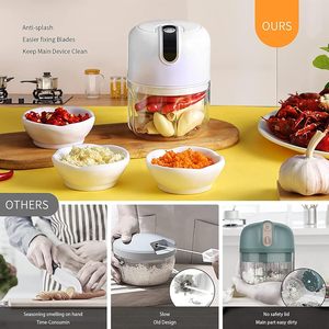 <span class=keywords><strong>Mini</strong></span> Picadora de Ajo Eléctrica Blanca, Ecológica y Duradera, Picadora de Frutas y Verduras Recargable al por Mayor - Product Image 4
