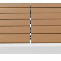 Table de jardin extensible en bois avec plateau en lattes, cadre en aluminium blanc mat, mobilier de jardin pour la cour