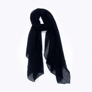 Bufanda Larga de Hilo Balinés con Destellos Dorados, Color Sólido, 80x180cm, Protección Solar - Product Image 1