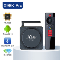 X98K PRO Android akıllı TV kutusu rk3566 4GB 32GB 2.4/5G Wifi 1000m Ethernet Android 11 medya oynatıcı Set üstü kutusu