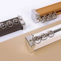 Vente en gros Ensemble de rails de rideaux en alliage d'aluminium doré blanc noir Ensemble de rails de rideau simples pour fenêtre de maison