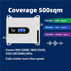 Amplificateur de signal de téléphone portable 2G 3G 4G LTE GSM Tri-bande 800/1800/2100 MHz Couverture 500-1000 m² Gain 70 dB pour la voix <span class=keywords><strong>et</strong></span> les données - Product Image 3