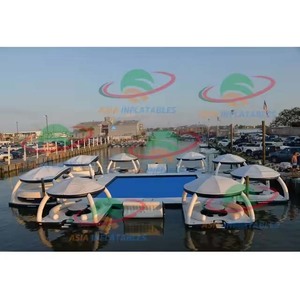 Piattaforma Galleggiante Gonfiabile Antiscivolo per Piscina, Bar Galleggiante, Molo in <span class=keywords><strong>Legno</strong></span>, Isola Galleggiante - Product Image 4