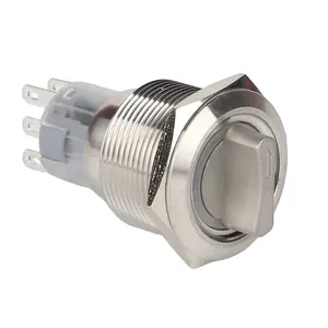 manufacturers wholesale 22mm metal Selector Switch Button 3 position Latching or Momentary 6 Pin Rotary Switches