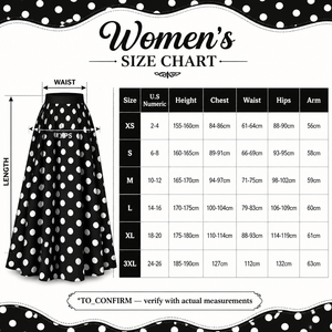 Falda Maxi de <span class=keywords><strong>Mujer</strong></span> con Puntos Blancos y Negros, Cintura Alta, Corte en A, Estilo Retro Vintage, para Citas, Bodas, Fiestas, <span class=keywords><strong>Halloween</strong></span>, Disfraces - Product Image 6
