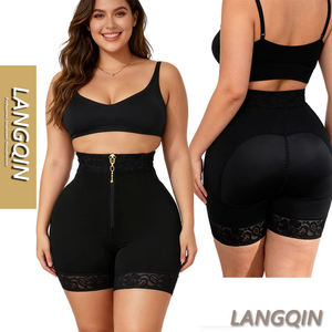 Shapewear sculptant les hanches à maintien ferme, en mélange de spandex fin, respirant et à séchage rapide, avec fermeture éclair, pour femme - Product Image 1