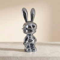 Nouvelle figurine de lapin en résine élégante, ornement sur pied électroplaqué, décoration d'intérieur Art Déco, cadeau de pendaison de crémaillère