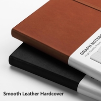 Cuaderno de Cuero con Tapa Dura Ejecutiva y Logotipo Personalizado, Cuaderno Clásico Profesional con Papel Cuadriculado A5/A4, Diario con Puntos para el Trabajo