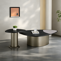 Ensemble de tables basses ovales minimalistes italiennes, table basse combinée moderne et créative de designer pour salon