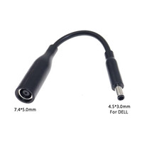Câble d'alimentation CC, chargeur, adaptateur pour ordinateur portable, connecteur femelle 7,4*5,0 mm vers connecteur mâle à broche centrale 4,5*3,0 mm pour ordinateur portable Dell