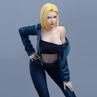 Figurine PVC Super Saiyan Android 18 Papillon Rose en Pose Debout - Décoration de Bureau Tendance Modèle en Boîte