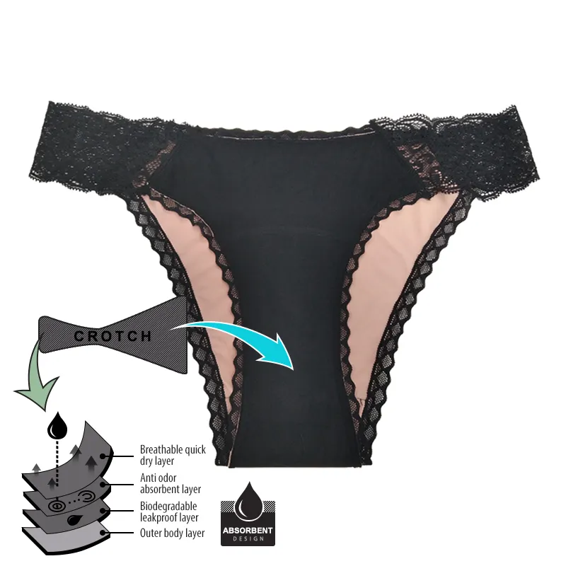 Culotte en dentelle pour femmes, sous-vêtement sexy et durable, matière absorbant la lumière, taille américaine et européenne