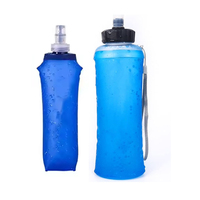 Logo personnalisé 150ml 250ml 300ml SOFT FLASK 450 500ml/16oz Bouteille d'eau pliable ultralégère en TPU pour les courses de course sur sentier