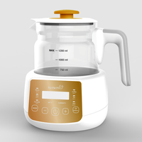 Vente chaude 1.2L électrique bébé formule bouilloire plus chaud grande capacité verre cruche bébé chauffe-eau Top vente bébé chauffe-biberon