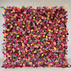 FS-عرض خاص زهرة وردية جدار 8*8 قدم لوحة قماش ملفوفة عالية الجودة وردي زهرة حصيرة - Product Image 2