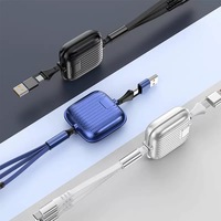Kabel pengisi daya Usb mikro 5 in 1, kabel Data standar dapat ditarik multifungsi 3 in 1