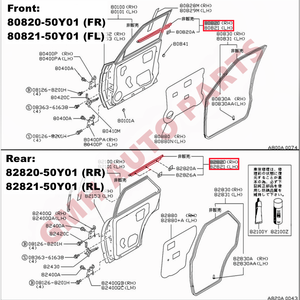 Para Nissan Sentra Sunny B13 Sedán 4 Puertas 1990-1994 Burlete de Cinturón de Puerta Sello Moldura Exterior para Tsuru V16 90-94 - Product Image 3