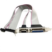 Câble LPT Cantell CA-TE914-2 Série DB25 Mâle vers Parallèle DB25 Femelle 0,3m pour Port COM d'Ordinateur Carte Mère Support IDC 10/26 Broches