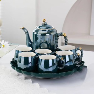 Luxury Pearl White Cold Water Pitcher <b>Set</b>, High-End Drinkware <b>Set</b>, Black Coffee Cup and Pot <b>Set</b>, Premium Household <b>Tea</b> <b>Set</b> - Product Image 6