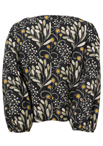 Haut pour femmes modernes 100% coton avec col rond et manches bishop Tissu doux et confortable Coupe décontractée Port quotidien décontracté - Product Image 5