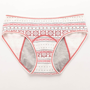Culottes menstruelles en coton de haute qualité, ensemble de lingerie florale sexy, sous-vêtements menstruels anti-fuites pour femmes, culottes en coton doux et simples - Product Image 4