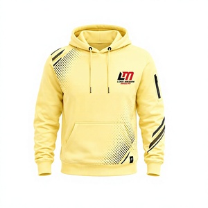 Sweat-shirt à capuche jaune pour homme, coupe classique, décontracté, en polaire, avec poche, imprimé par sublimation, respirant, hiver, 100% coton - Product Image 5
