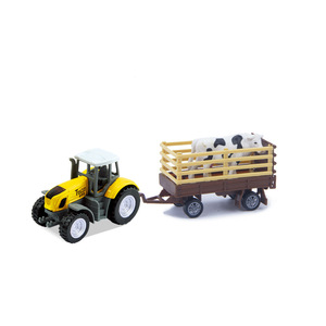 Nuevo Semirremolque <span class=keywords><strong>de</strong></span> Transporte <span class=keywords><strong>de</strong></span> Animales <span class=keywords><strong>de</strong></span> Simulación Metálica 1/43, <span class=keywords><strong>Juguete</strong></span> <span class=keywords><strong>de</strong></span> Aleación con Retroceso, Tractor Agrícola con Caballo y Vaca, Regalo para Niños - Product Image 5