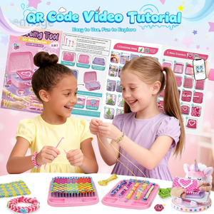 Kit de fabrication de bracelets d'amitié 6-en-1, kit de <span class=keywords><strong>métier</strong></span> <span class=keywords><strong>à</strong></span> <span class=keywords><strong>tisser</strong></span>, jouets, plus de 500 pièces, kits d'artisanat <span class=keywords><strong>pour</strong></span> enfants, multifonctionnel, <span class=keywords><strong>pour</strong></span> créer des bracelets - Product Image 2