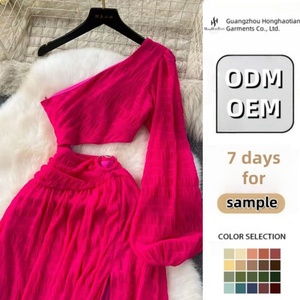 ODM OEM personalizzato <span class=keywords><strong>di</strong></span> media lunghezza abito Midi unico modello solido Design con una splendida fessura scavata per banchetti eventi presidenziali - Product Image 2