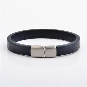 High Quality Fashion Jewelry Wholesale Features Commodity Cool Men's Cancer Leather Bracelet