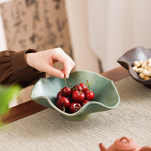 Juego de tazones de cerámica para frutas, color sólido, decoración para el hogar, plato para refrigerios, para usar en la sala de estar o mesa de café. - Product Image 3